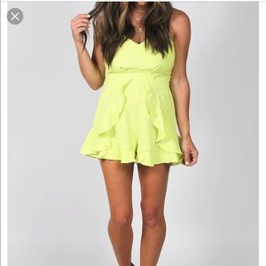 Boutique Lime Green Romper - NWT